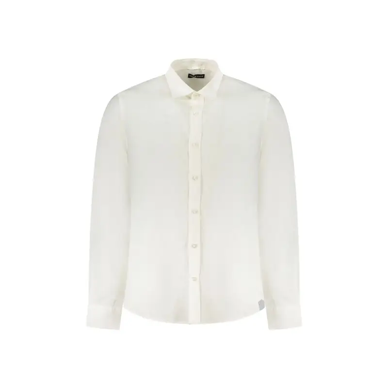 Camicia Maniche Lunghe Uomo Bianca Ricamo Bianco