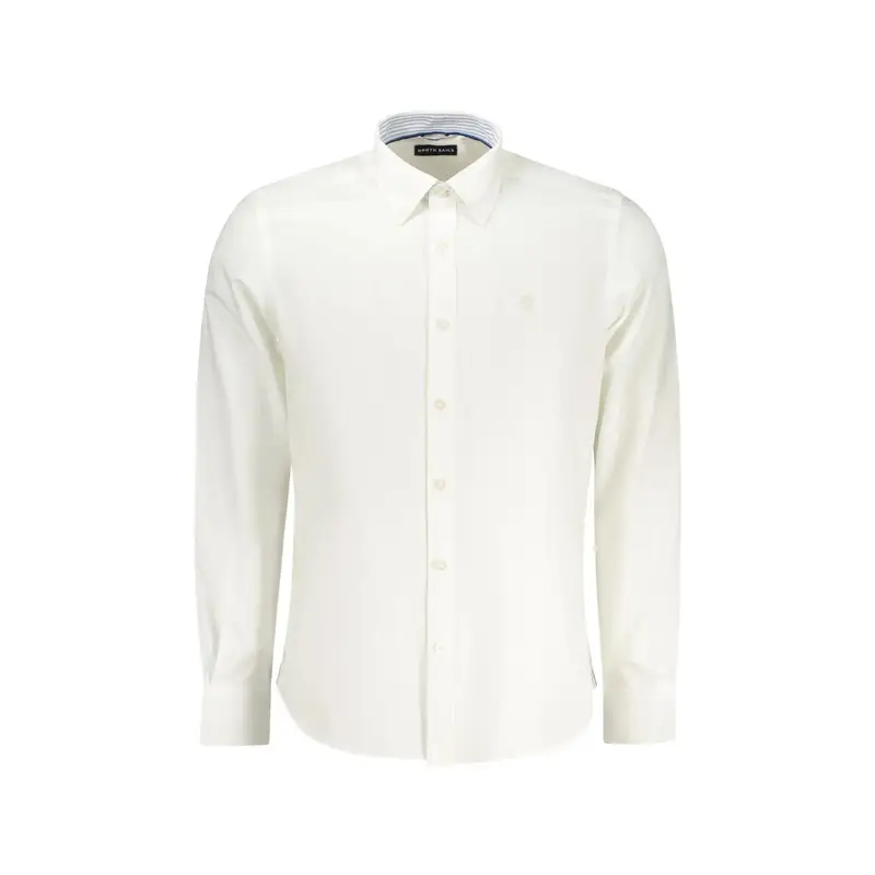 Camicia Maniche Lunghe Uomo Bianca Ricamo Bianco