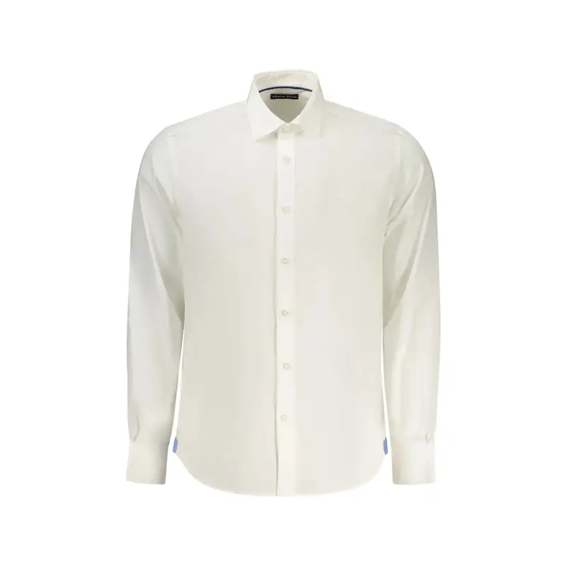 Camicia Maniche Lunghe Uomo Bianca Ricamo Bianco