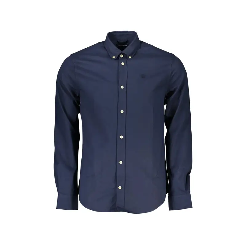 Camicia Maniche Lunghe Uomo Blu Ricamo