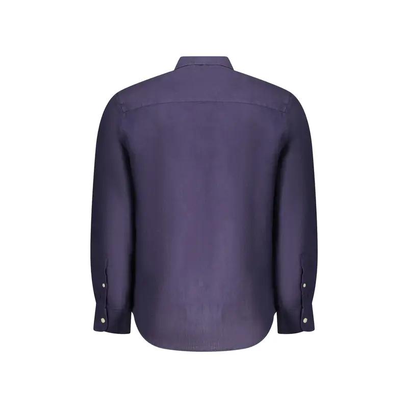 Camicia Maniche Lunghe Uomo Blu Ricamo miniatura 2