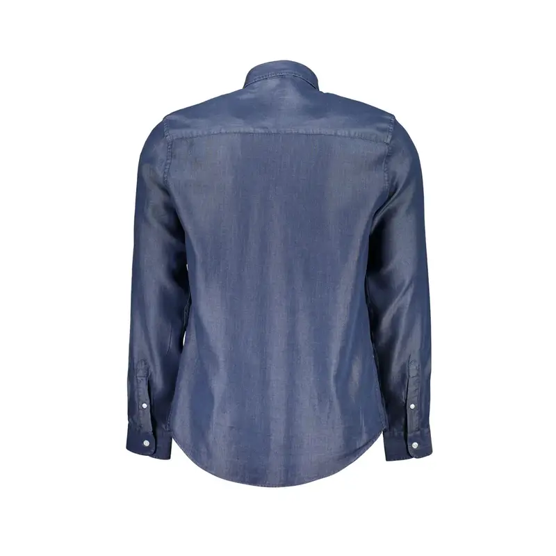 Camicia Maniche Lunghe Uomo Blu Ricamo miniatura 2