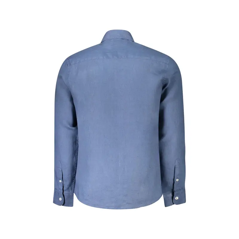 Camicia Maniche Lunghe Uomo Blu Ricamo miniatura 2