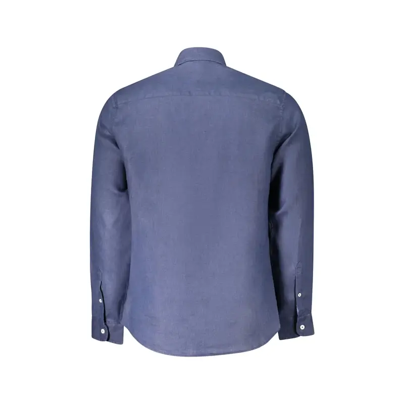 Camicia Maniche Lunghe Uomo Blu Ricamo miniatura 2