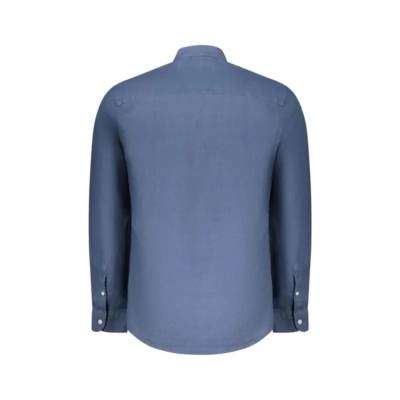 Camicia Maniche Lunghe Uomo Blu Ricamo miniatura 2