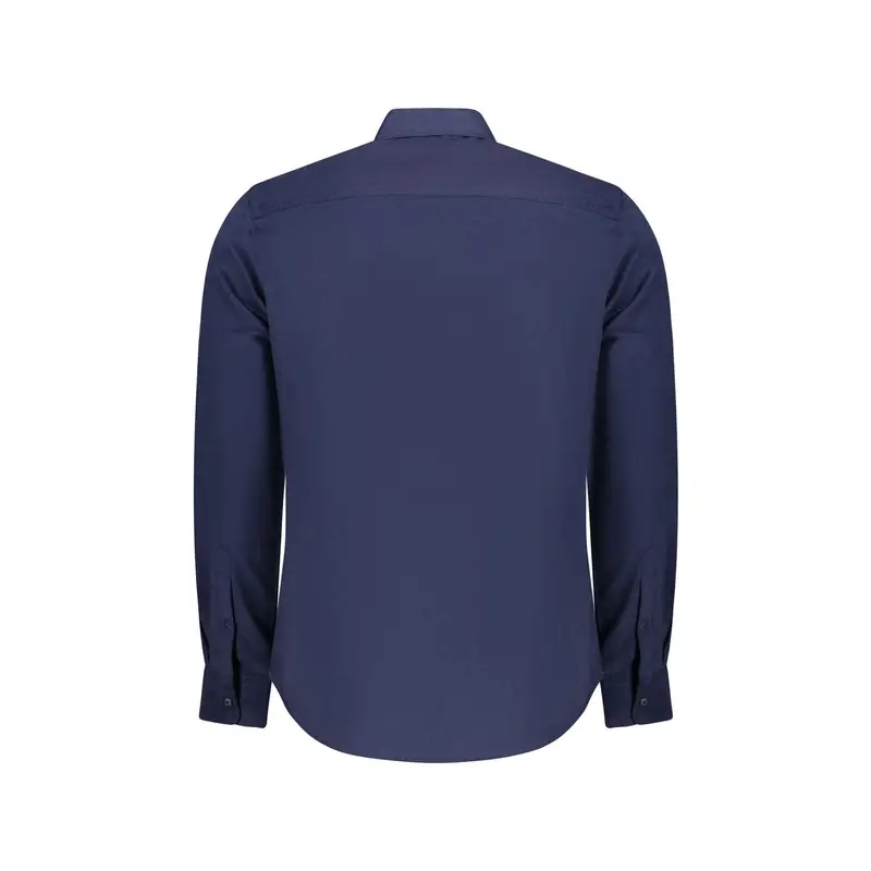 Camicia Maniche Lunghe Uomo Blu Ricamo miniatura 2