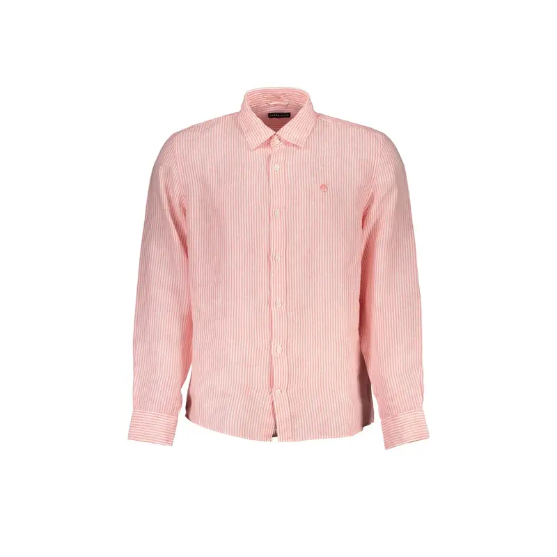 Camicia Maniche Lunghe Uomo Rosa Ricamo