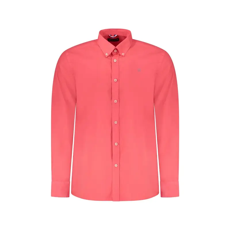 Camicia Maniche Lunghe Uomo Rossa Ricamo Rosso