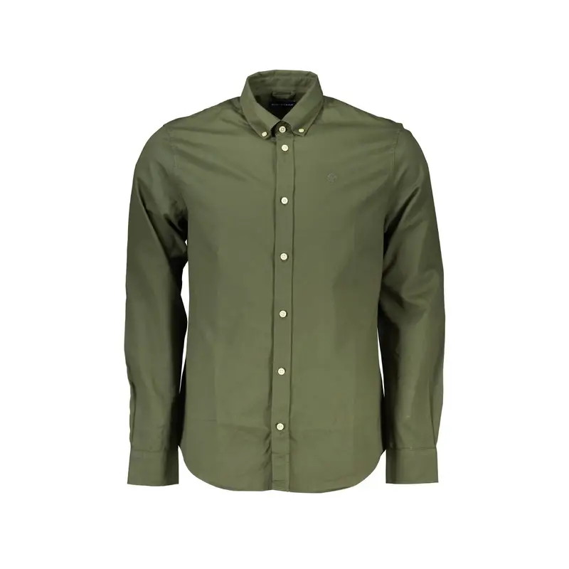 Camicia Maniche Lunghe Uomo Verde Ricamo