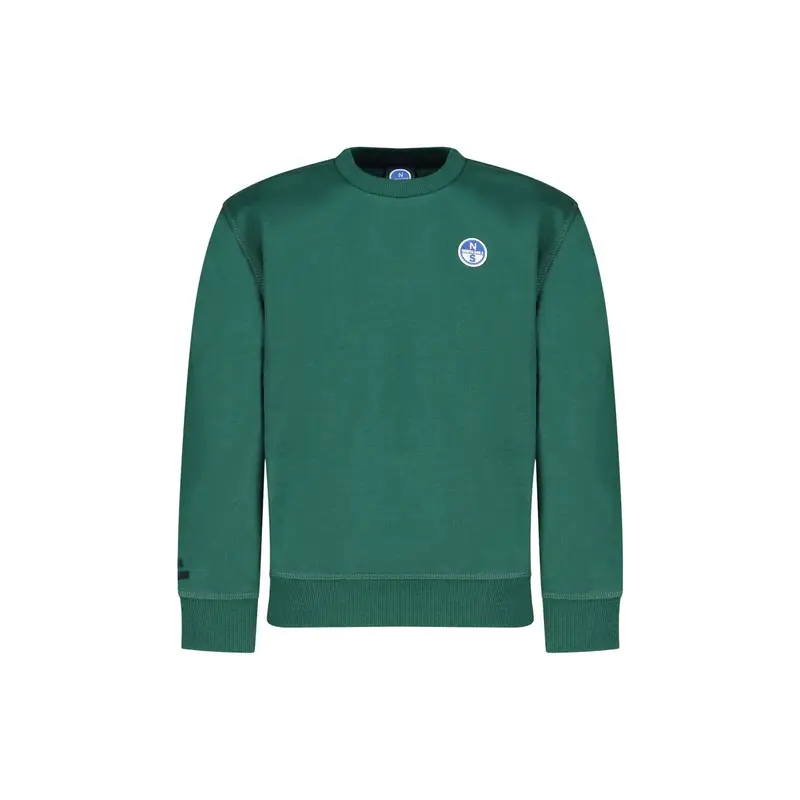 Felpa Bambino Verde Girocollo Felpata Logo