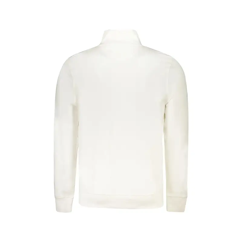 Felpa con Zip Uomo Bianca in Cotone Bianco miniatura 2
