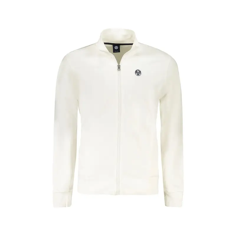 Felpa con Zip Uomo Bianca in Cotone Bianco