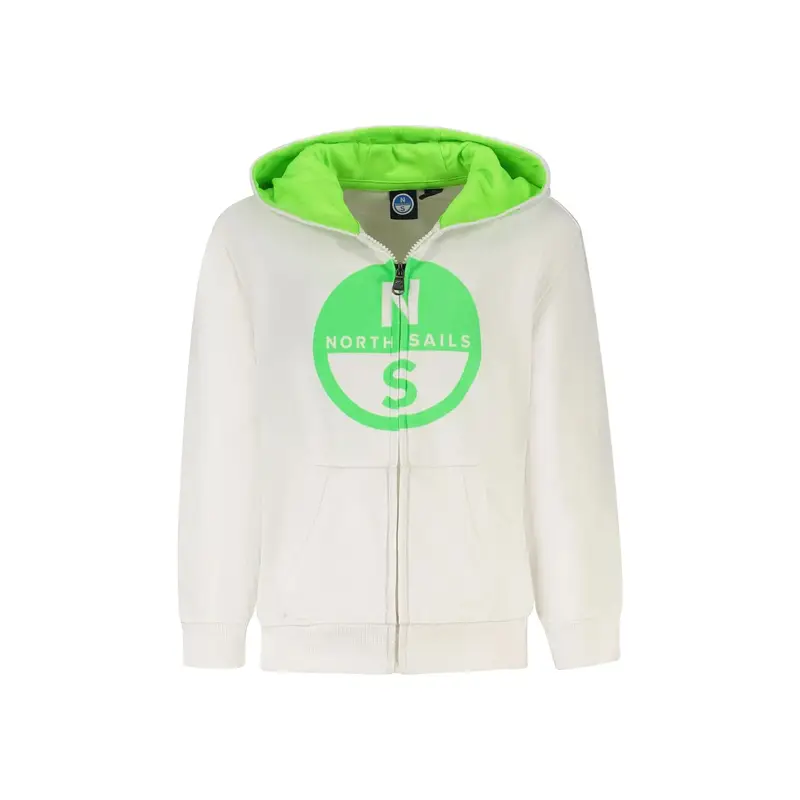 North Sails Felpa Maniche Lunghe Bambino Bianca con Zip