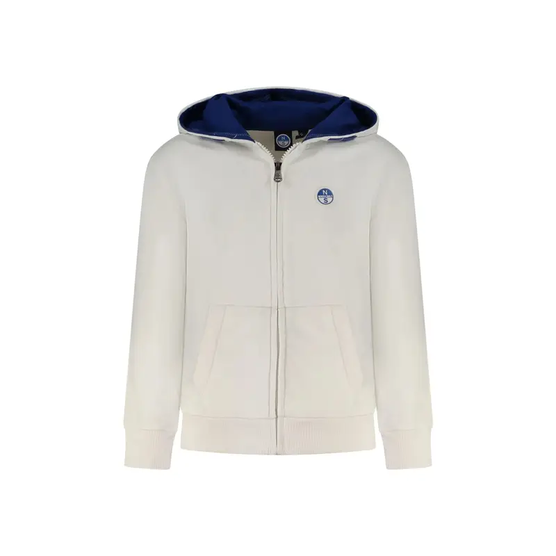 North Sails Felpa Maniche Lunghe Bambino Bianco con Cappuccio
