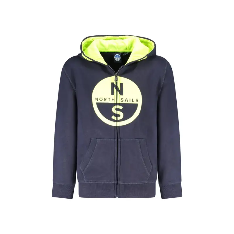 North Sails Felpa Bambino Blu con Zip e Cappuccio