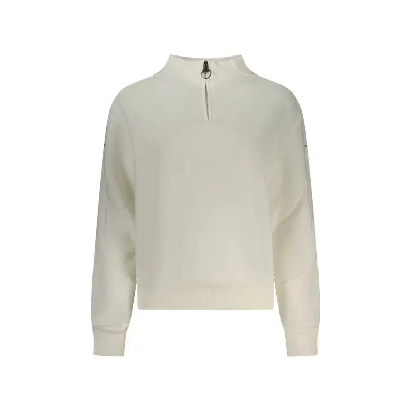 Felpa Maniche Lunghe Donna Bianca Ricamo Bianco