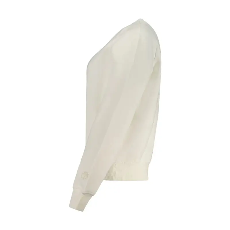 Felpa Maniche Lunghe Donna Bianca Ricamo Bianco miniatura 3