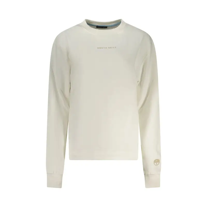 Felpa Maniche Lunghe Donna Bianca Stampa in Rilievo Bianco