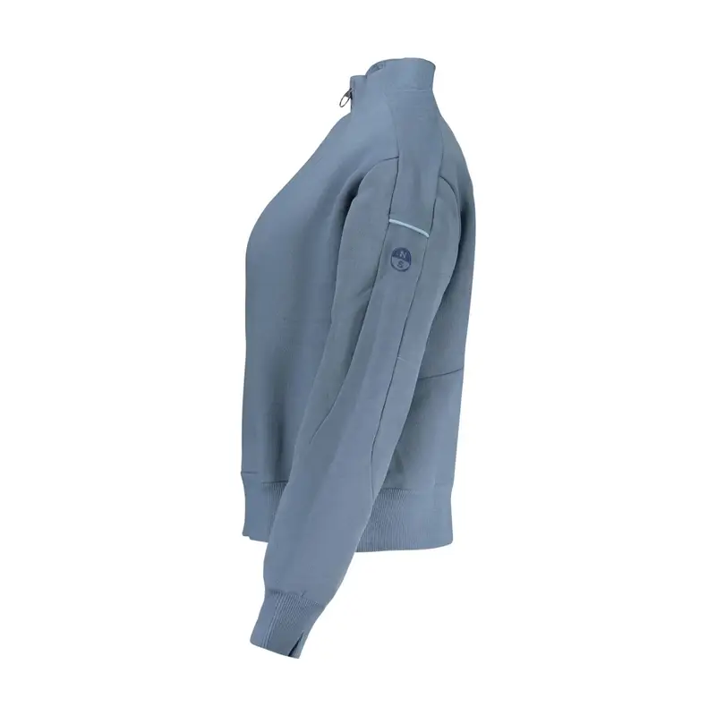 Felpa Maniche Lunghe Donna Blu Ricamo miniatura 3