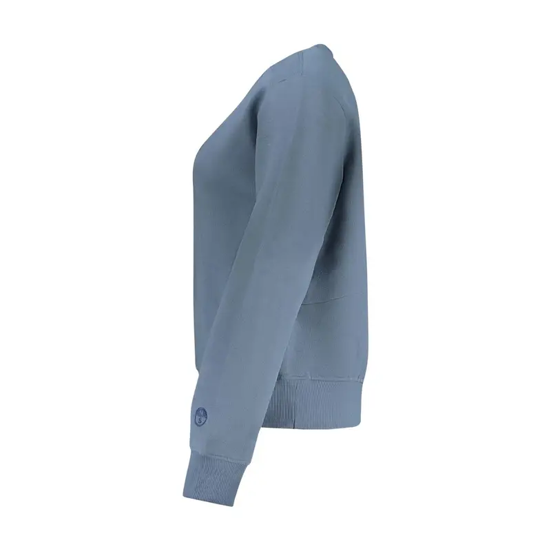 Felpa Maniche Lunghe Donna Blu Ricamo miniatura 3