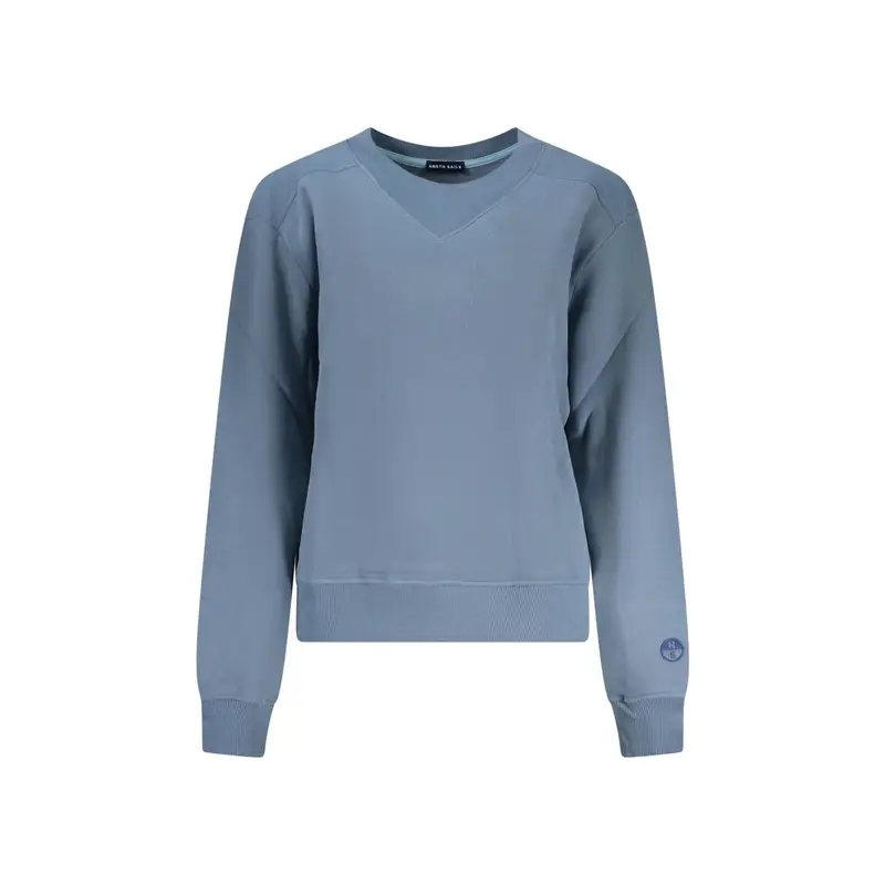 Felpa Maniche Lunghe Donna Blu Ricamo