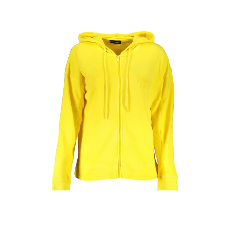 Felpa Maniche Lunghe Donna Gialla con Zip Giallo