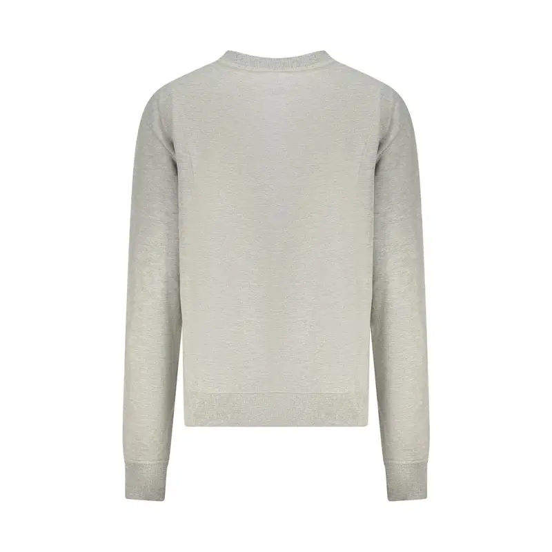 Felpa Maniche Lunghe Donna Grigia Stampa in Rilievo Logo Grigio miniatura 2