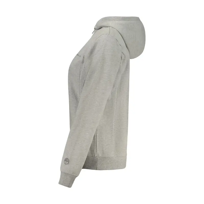 Felpa Maniche Lunghe Donna Grigia Zip Grigio miniatura 3