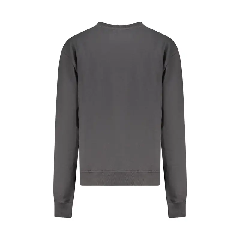 Felpa Maniche Lunghe Donna Nera Stampa in Rilievo Logo Nero miniatura 2