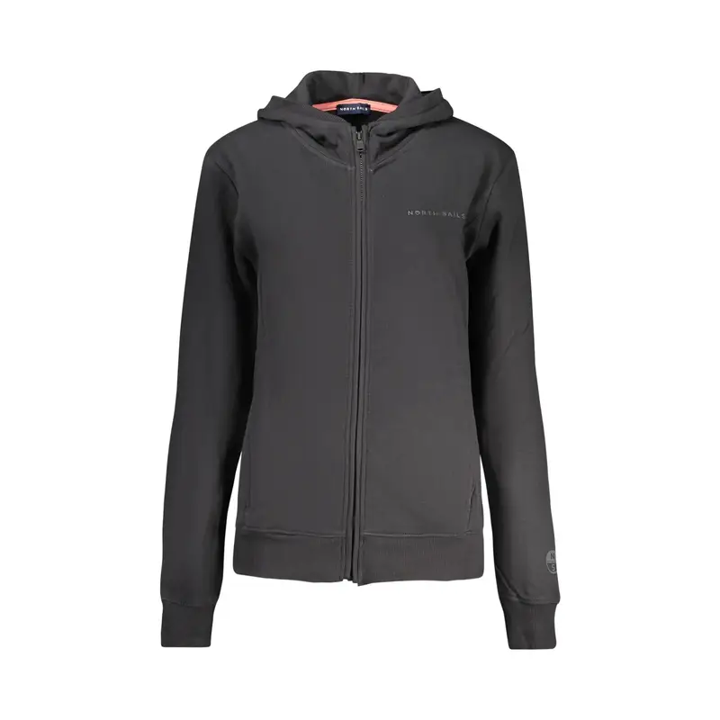Felpa Maniche Lunghe Donna Nera Zip Nero