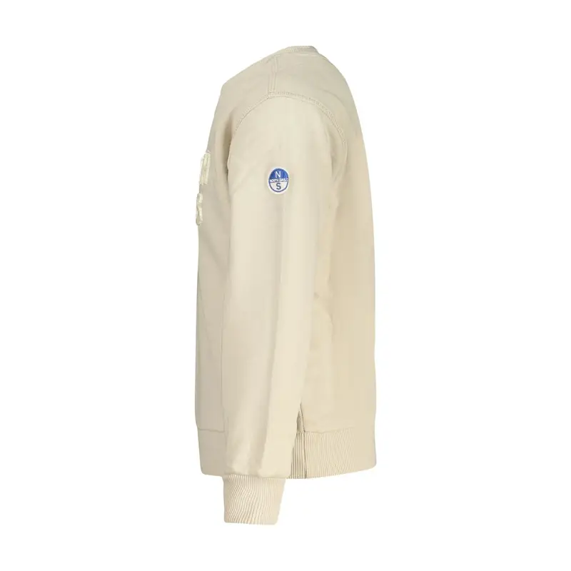 Felpa Maniche Lunghe Unisex Beige Logo miniatura 3