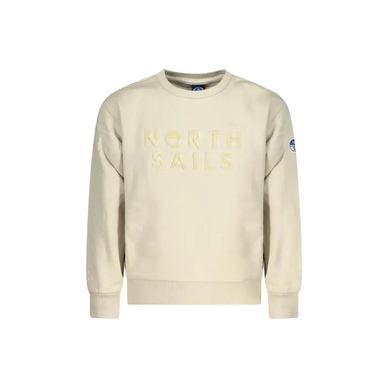 Felpa Maniche Lunghe Unisex Beige Logo