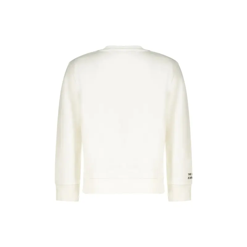 Felpa Maniche Lunghe Unisex Bianca Logo Bianco miniatura 2