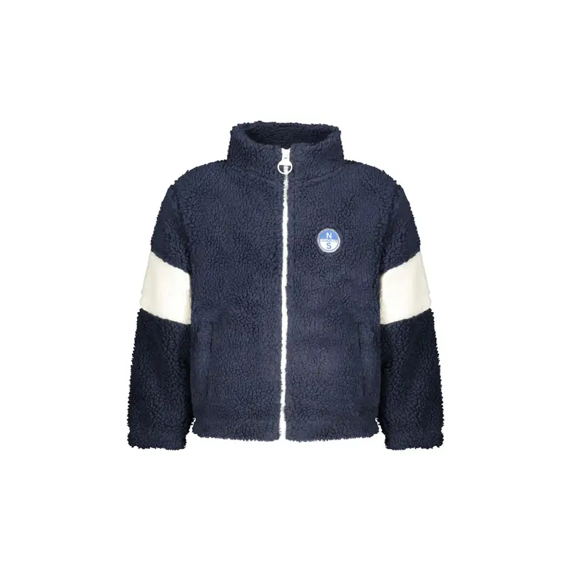 Felpa Maniche Lunghe Unisex Blu con Zip