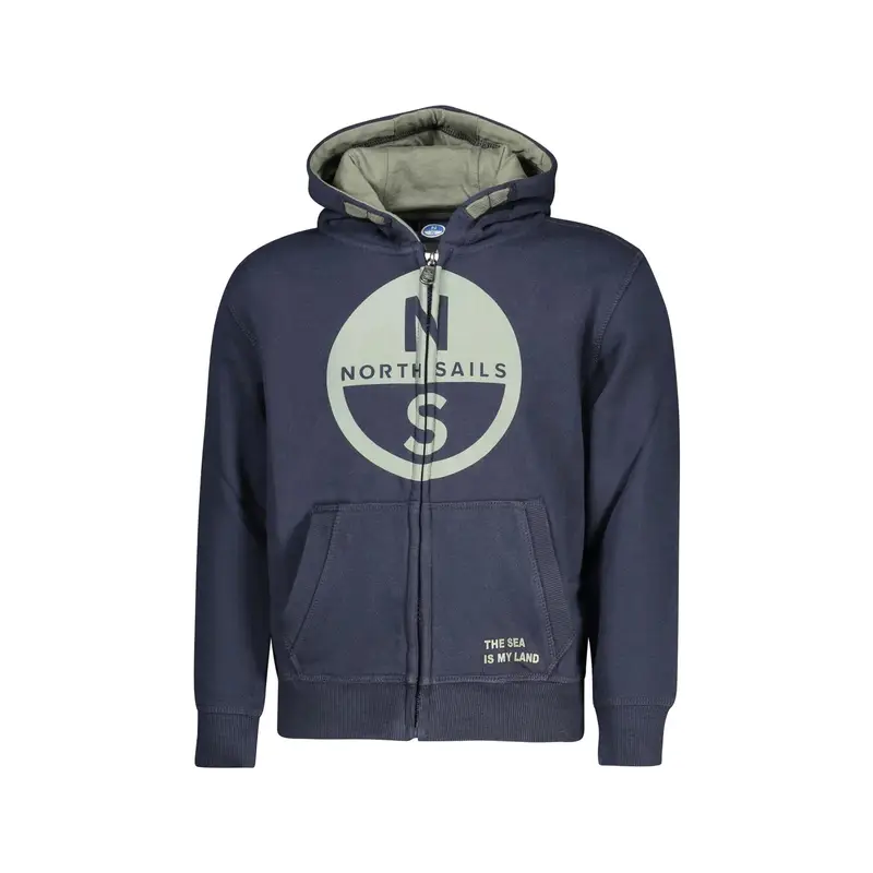Felpa Maniche Lunghe Unisex Blu Zip