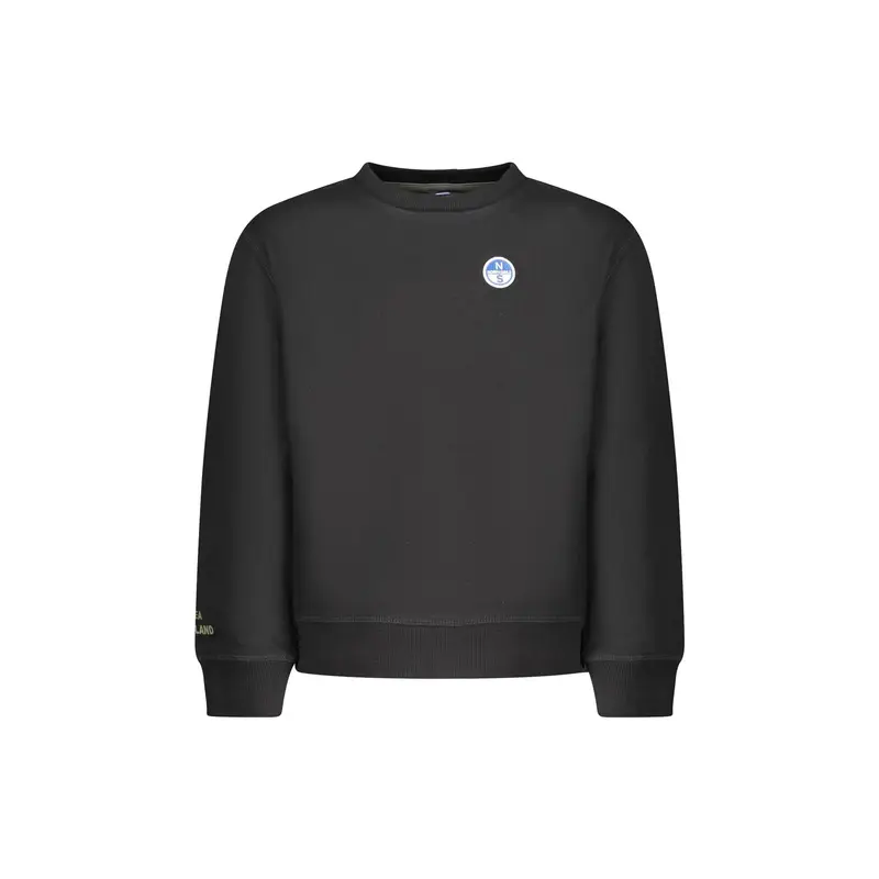 Felpa Maniche Lunghe Unisex Nera Logo Nero