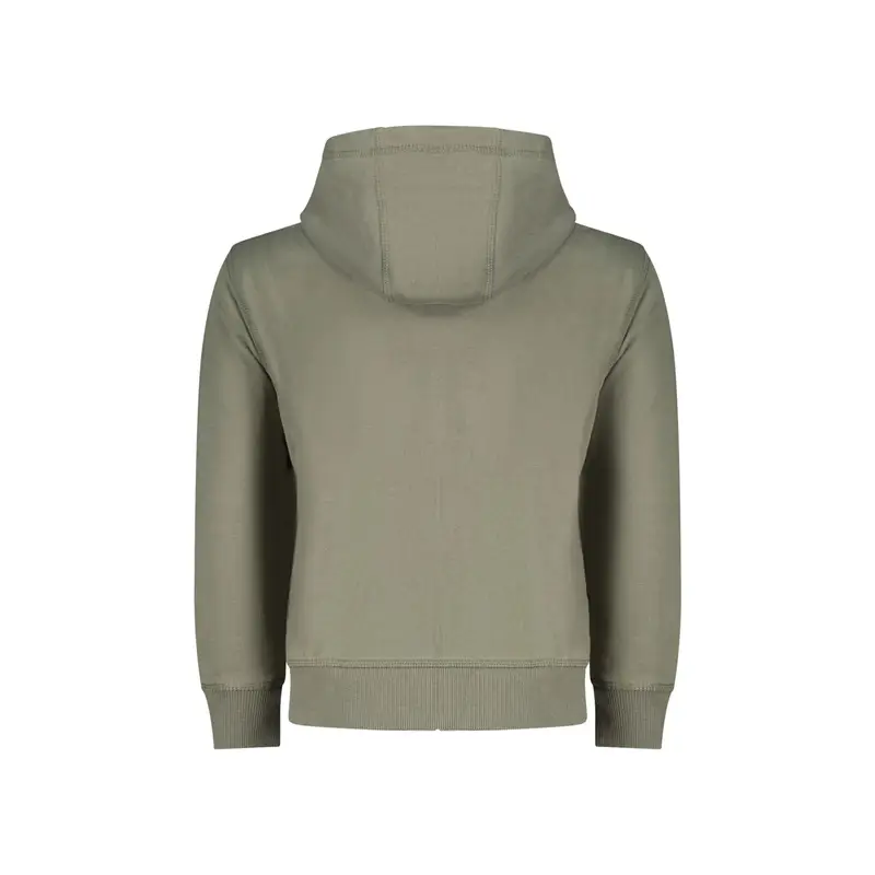 Felpa Maniche Lunghe Unisex Verde Zip miniatura 2