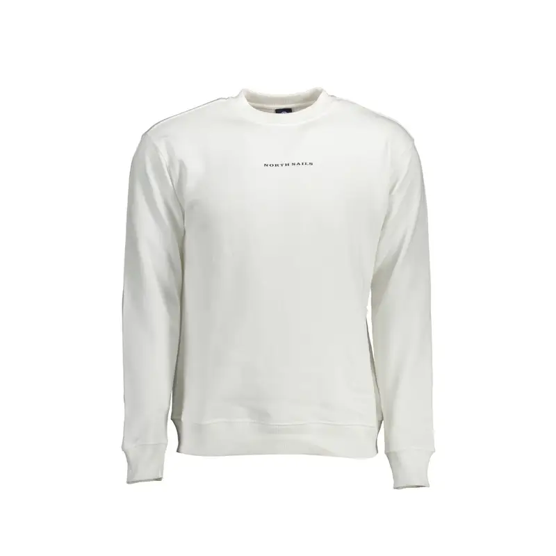 Felpa Maniche Lunghe Uomo Bianca Stampa Bianco