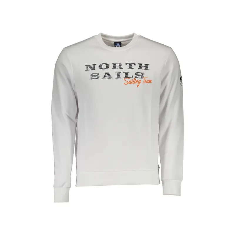 North Sails Felpa Maniche Lunghe Uomo Bianca con Stampa