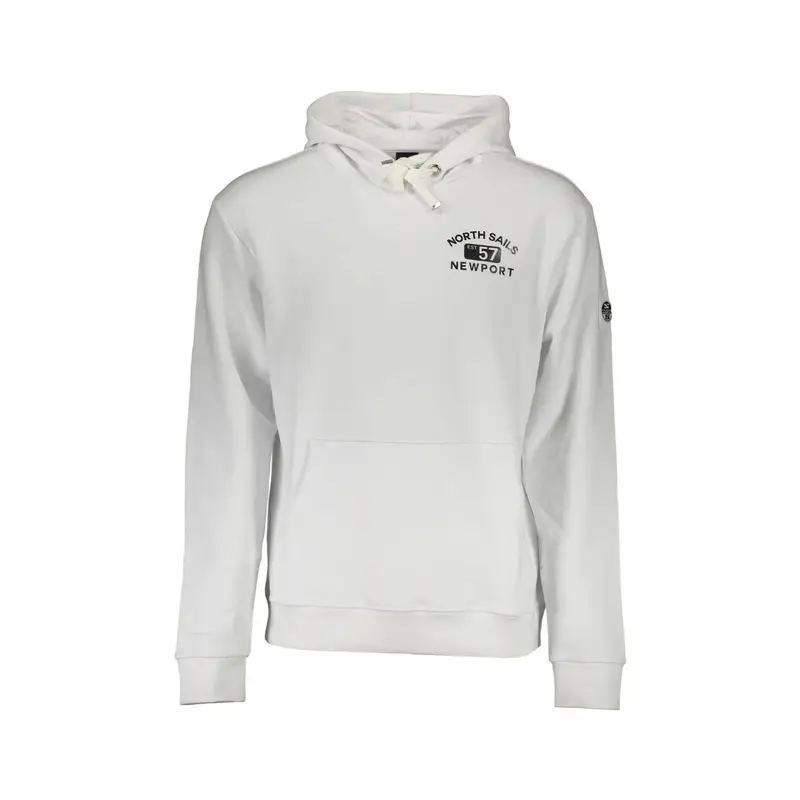 Felpa Maniche Lunghe Uomo Bianca Stampa Bianco