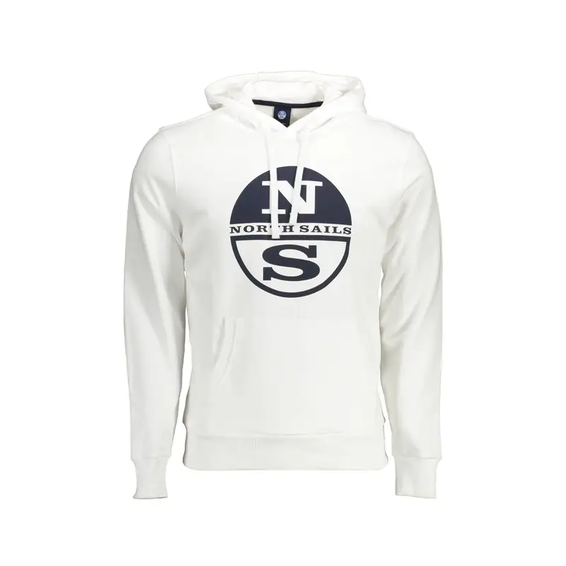 Felpa Maniche Lunghe Uomo Bianca Stampa Logo Bianco