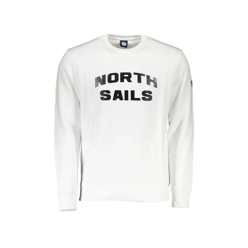 North Sails Felpa Maniche Lunghe Uomo Bianca con Stampa Logo