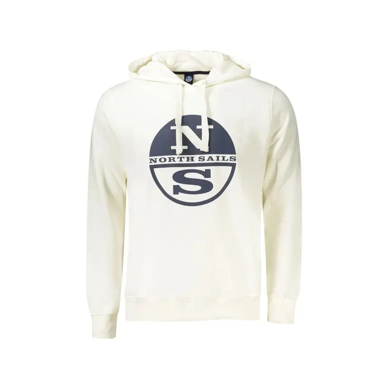 North Sails Felpa Maniche Lunghe Uomo Bianca con Cappuccio e Logo