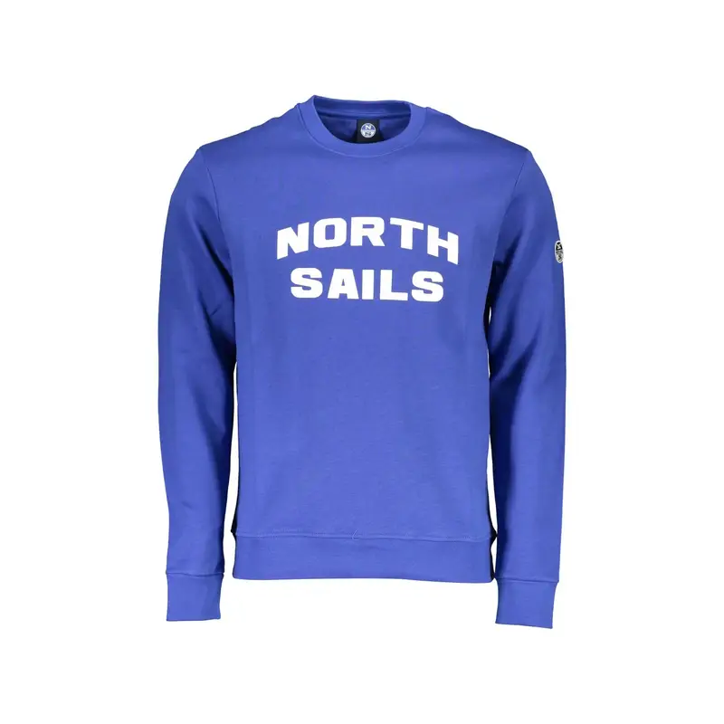 Felpa Maniche Lunghe Uomo Blu Stampa