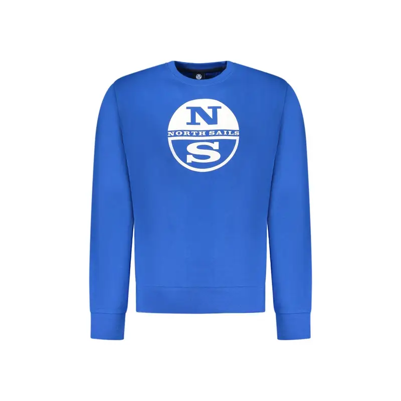 Felpa Maniche Lunghe Uomo Blu Stampa