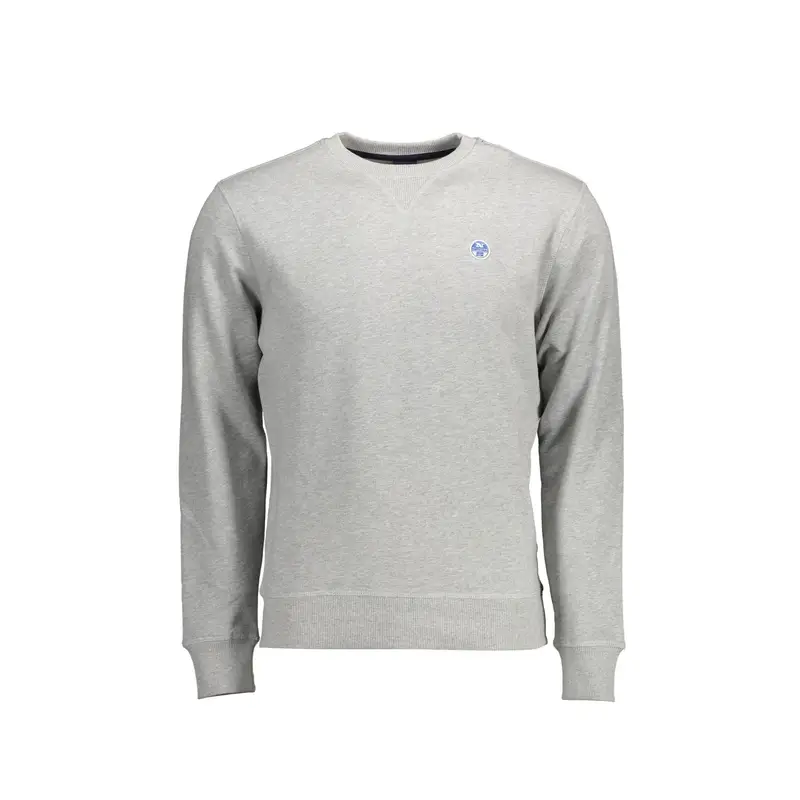 Felpa Maniche Lunghe Uomo Grigia Logo Grigio