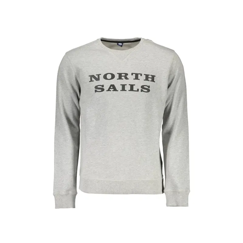 Felpa Maniche Lunghe Uomo Grigia Logo Grigio