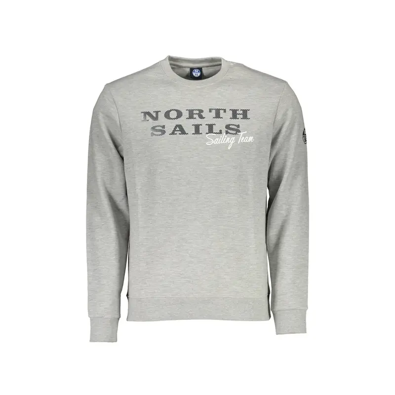 Felpa Maniche Lunghe Uomo Grigia Stampa Grigio