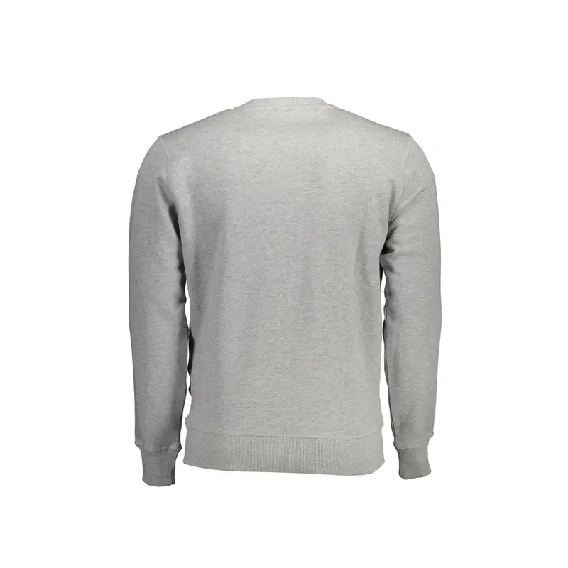 Felpa Maniche Lunghe Uomo Grigia Stampa Logo Grigio miniatura 2