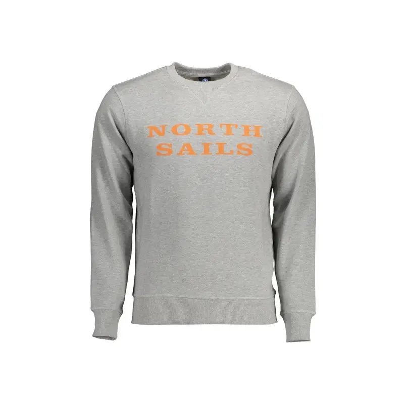 Felpa Maniche Lunghe Uomo Grigia Stampa Logo Grigio